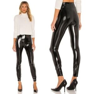 SPANX Women's Faux Patent Leather Leggings Size Large Black